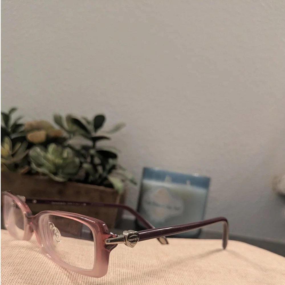 Tiffany & Co TF 2035 8109 Pink Purple Gradient Heart Eyeglasses 50-16-135 Italy